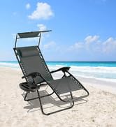 Straame Garden | Zero Gravity Chair | Set of 2 | Heavy Duty Textoline | Outdoor & Garden Sunloung...