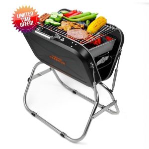 Home Harbour Adventure BBQ | Large Portable Foldable Suitcase Charcoal Grill