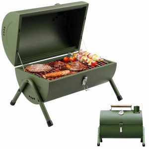 Camping Portable BBQ Barbecue Grill Outdoor Compact Smoker Portable Oil Drum Barbecue