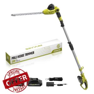 Pole Hedge Trimmer Cordless with 2×2.0Ah Batteries and Charger