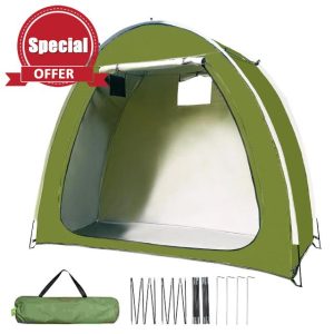 Bike Storage Sheds - Foldable Motorcycle Shed - Outdoor Weatherproof Bike Storage Tent with Double Entry for Garden