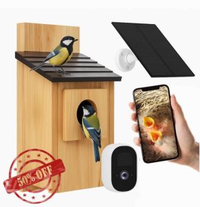 Smart Bird Box with 4 MP Camera – Solar-Powered Nest Box Camera for Live Birdwatching