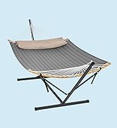 Songmics Hammock for 2 People, Padded, Outdoor Hammock with Separable Bamboo Poles, etc.