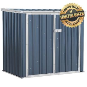 Outsunny 5ft x 3ft Steel 2-Bin Garden Storage Shed