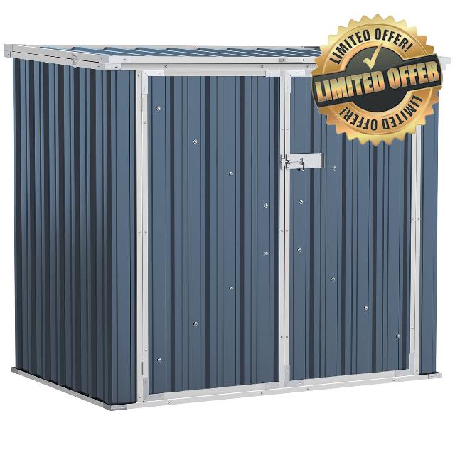 Outsunny 5ft x 3ft Steel 2-Bin Garden Storage Shed