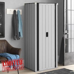 U-MAX Outdoor Tall Garden Storage Box with 3 Adjustable Shelves