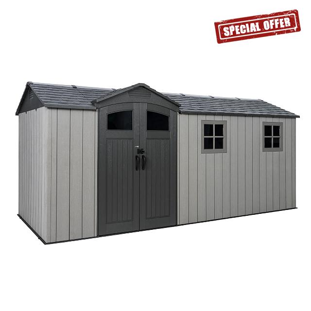 Lifetime 16.5 Ft x 7 Ft Side Entry Outdoor Storage Shed with Steel-Reinforced Walls