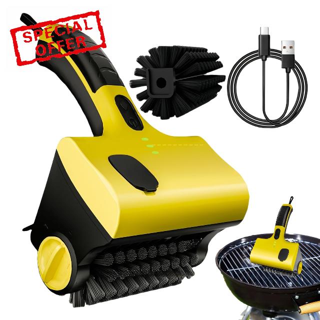 Electric Grill Cleaner | Electric Cleaning Brush for BBQ Grill | Wireless Barbecue Grilling Cleaner Brushes with 350 RPM | Rechargeable Brush Cleaning Tools BBQ Accessories for Outdoor & Kitche