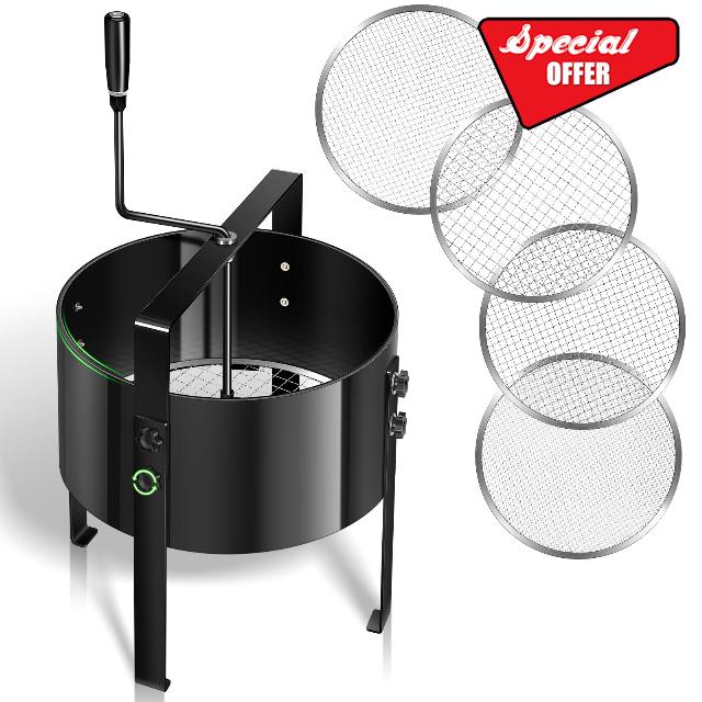 Gifeerory Rotary Garden Soil Sifter Compost Sieve