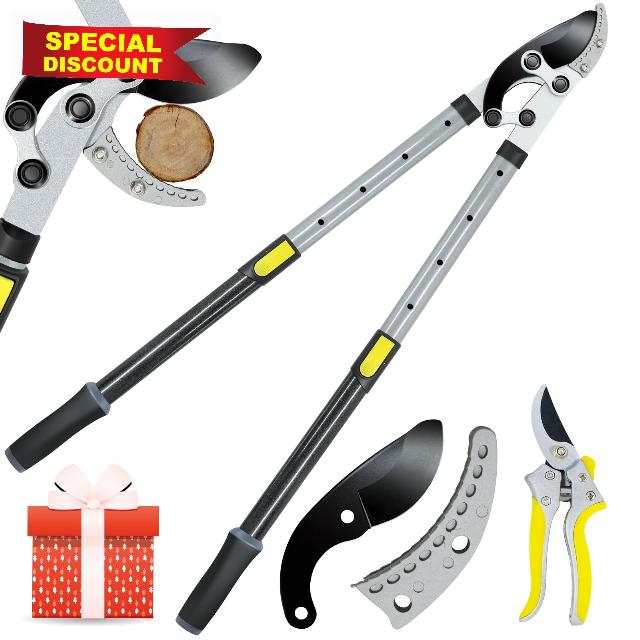 JARDINEER Extendable Loppers for Tree Trimming Heavy Duty