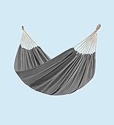 Songmics Outdoor Hammock with 2 Wooden Poles with 2 Cushions, Maximum Load 300 kg, 210 x 150