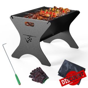 Frost IX Camping Fire Pit - Portable Campfire Grill with Cooking Grills