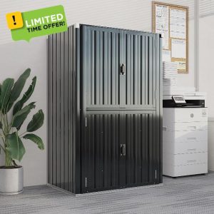UNIONLINE Outdoor Tall Storage Garden Cabinet Shed Grey