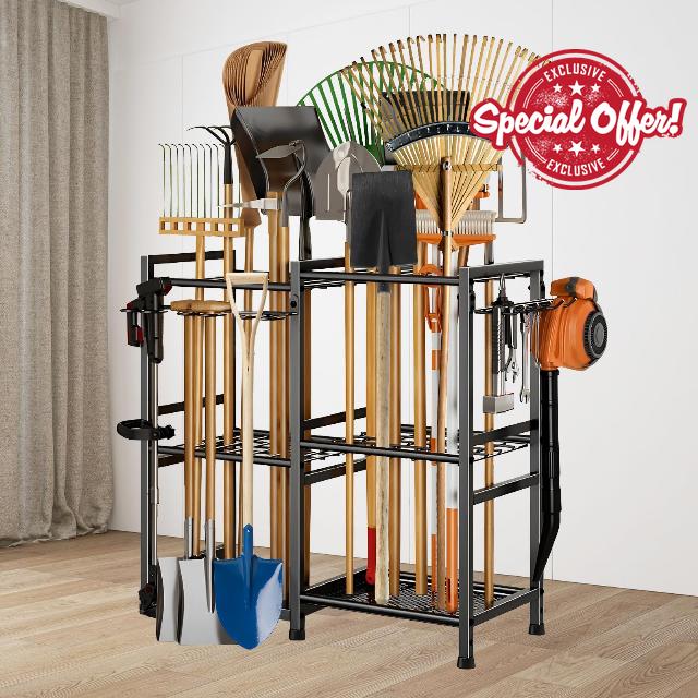 Mobile Garden Tool Storage Rack