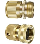 KETTOYA 1 Pair Garden Hose Accessories, 3/4 inch Male Thread Quick Connector & 3/4 inch Female Th...