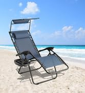 Straame Garden | Zero Gravity Chair | Set of 2 | Heavy Duty Textoline | Outdoor & Garden Sunloung...