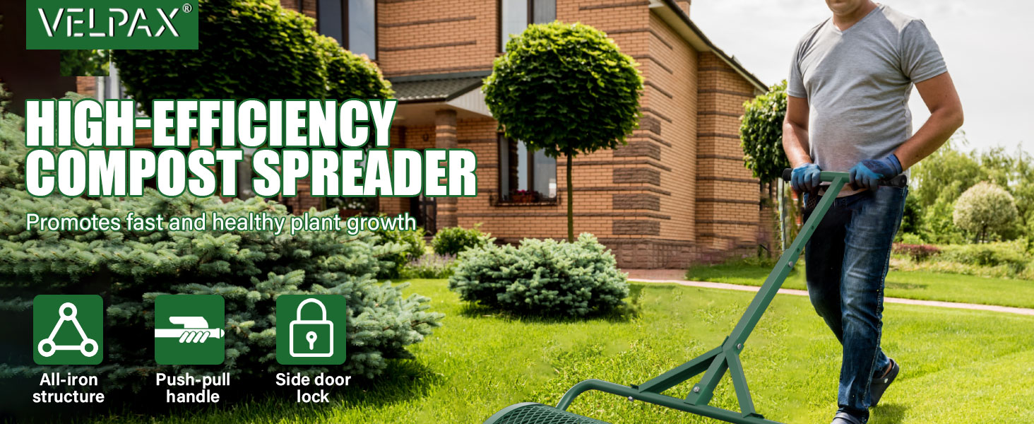Outdoor scene showing lawn maintenance equipment in use on residential property with