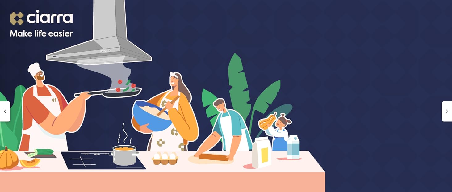 family cooking together in the kitchen illustration