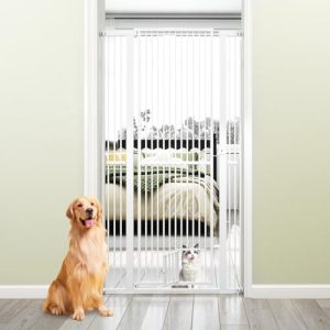 77-104 cm Adjustable Width Dog Gate with Small Door