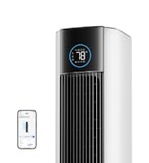 Dreo Evaporative Air Swamp Cooler, 40” Standing Fans that Blow Cold Air, 80° Oscillating Bladeles...