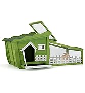 COSTWAY Large Chicken Run Coop, Galvanized Metal Walk-in Hen House with Waterproof & Sun-protecti...