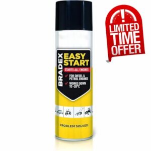 AMK® Bradex Engine Starter Spray 300ml Aerosol for Petrol & Diesel Engines Easy Cold Start in Damp Weather for Car Van Motorbike Lawnmower & Garden Machinery