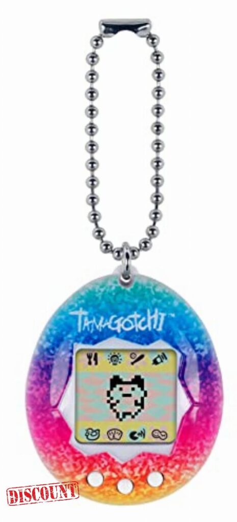 Bandai Tamagotchi Original Rainbow Shell | Tamagotchi Original Cyber Pet 90s Adults and Kids Toy with Chain | Retro Virtual Pets are Great Boys and Girls Toys or Gifts for Ages 8+