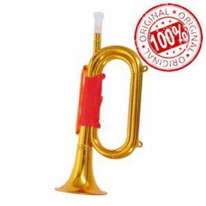 Vaguelly Plastic Bugle Kids Stage Performance Prop Musical Instrument Hand Held Trumpet Bugle Horn Cheering Props Party Favor for Christmas Party