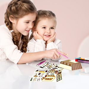 kids diy craft stickers coffee shop scene1