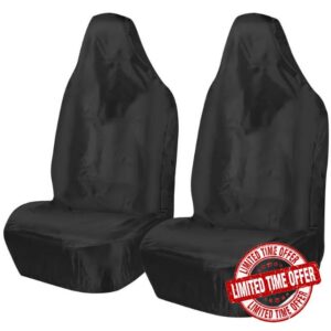OTOKEA Black Heavy Duty Waterproof Front Car Seat Covers Compatible with JAGUAR I-PACE