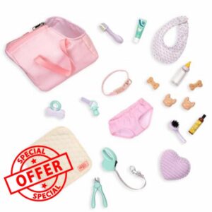 Our Generation – Pet Care Set – Dog Plush Carrier – 18-inch Doll Accessories – Pretend Play – Toys For Kids Ages 3 & Up – Happy Puppies