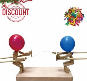 2-Player Balloon Bamboo Man Battle Game - Balloon Brawlers Game