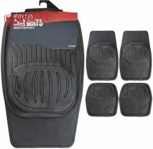 Xtremeauto Deep Dish Rubber Car Mats Universal Fit - 4X4 Rubber Car Floor Mats (Front & Rear) Rubber Car Mat Heavy Duty Thick Rubber For Cars