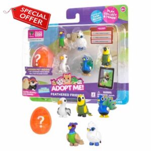 Adopt Me! Pets Multipack Feathered Friends - Hidden Pet - Top Online Game - Exclusive Virtual Item Code Included - Fun Collectible Toys for Kids Featuring Your Favourite Pets