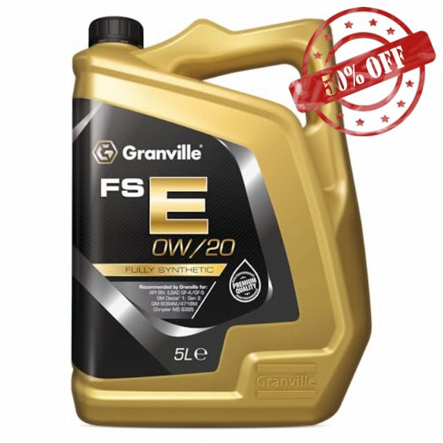Granville FS-E 0W/20 Fully Synthetic Engine Oil – 5L | Advanced Low Viscosity – Fuel-Efficient Oil for Petrol and Hybrid Engines