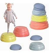 Lifemaison 6pcs Kids Balance Beam,Balance Stepping Stones with Non-slip Textured Surface,Rainbow ...