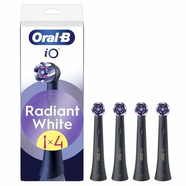 Oral-B iO Series Radiant White Black Original Replacement Round Brush Heads