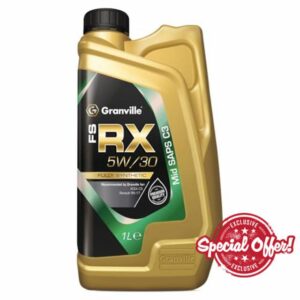 Granville FS-RX 5W/30 Fully Synthetic Engine Oil – 1L | Engine Lubrication Oil | ACEA C3 – RN-17 Compliant | Ideal for Euro 6 Diesel & Turbocharged Petrol Engines – Mid SAPS Formulatio