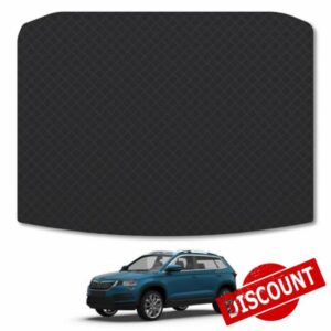 Rubber Boot Liner Compatible With Skoda Karoq (2017+) Tailored Fit Heavy-Duty Premium 3mm Rubber Protector Boot Mat Anti-Slip Durable Waterproof Custom Fit Dog Friendly