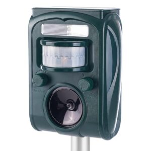 Ultrasonic Fox Repeller Solar Battery Operated Animal Cat Deterrents Scarer for Gardens