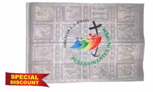 Official Jubilee of the Pilgrims of Hope 2025 Flag 70 x 100 cm Saint Peter's Door Print Lati