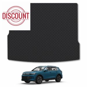 Rubber Boot Liner Compatible with VW Tiguan (2024+) [UPPER-FLOOR BOOT POSITION] Tailored Fit Heavy-Duty Premium 3mm Rubber Protector Boot Mat Anti-Slip Durable Waterproof Custom Fit Dog Friendly