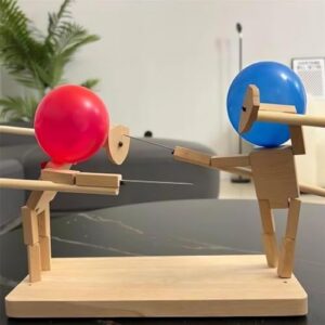Handmade Wooden Bots Battle Game Adult Party Games for Groups (With 300 Balloons)
