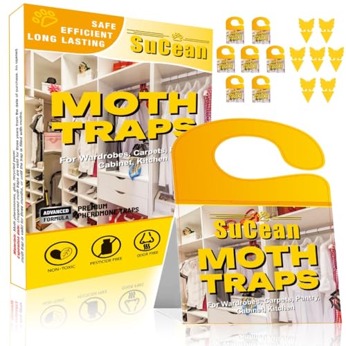 SuCean Moth Traps - 7 Premium Pheromone Moth Traps for Common Clothes