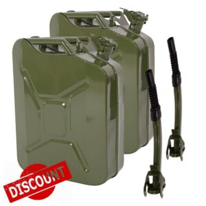 Bonnlo 20L Jerry Can Fuel Oil Storage Can Metal Diesel Petrol Tank with Pouring Spout For Diesel