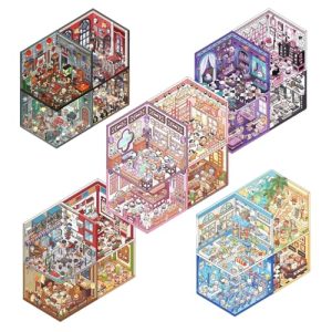 Fun Cartoon 3D DIY House Stickers Make Your Own Room Micro-Terror Adventure Series Vampire Ghost Therapy for Adult Relief Stress Pass The Time