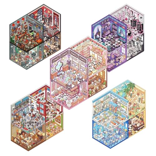Fun Cartoon 3D DIY House Stickers Make Your Own Room Micro-Terror Adventure Series Vampire Ghost Therapy for Adult Relief Stress Pass The Time