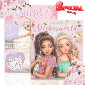 TOPModel Stickerworld Ballet + TopModel Stickerworld Kitty and Doggy - Creative Sticker Set for Girls with Cute Animal and Ballet Motifs