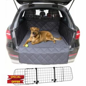 Shield Autocare Dog Guard for Car Boot Bundle with Quilted Boot Liner Protector | Heavy Duty Universal Fit Cover for Cars