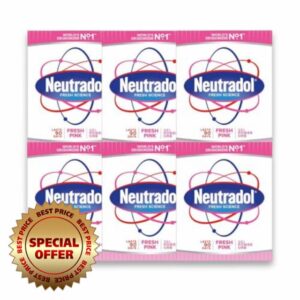 Neutradol Fresh Pink (Pack of 6) odour remover - | Neutradol Gel Odour Diffusor | Bin Odour Destroyer | Carpet Odour Destroyer | Air Freshener | Home Deodorizer | Kitchen Odor Control